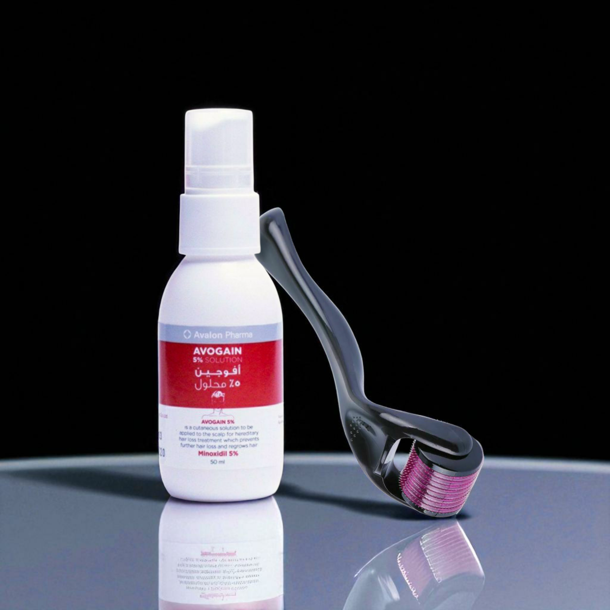 Avogen 5% Hair Care Set + Derma Roller to Stimulate Hair Growth and Treat Bald Areas