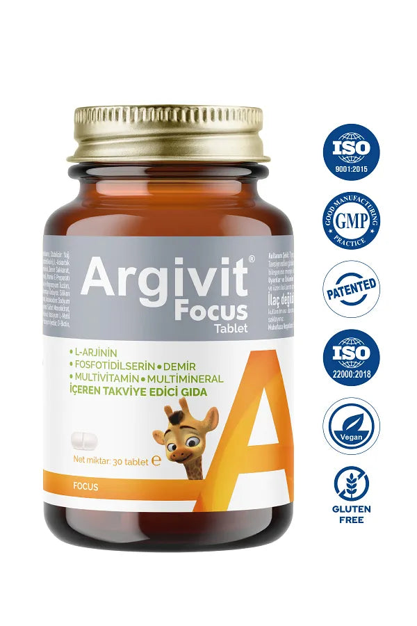 Argivit Focus Food Supplement for Children to Improve Concentration - 30 Tablets