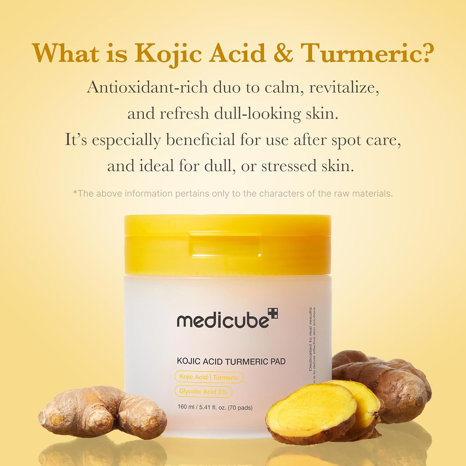 Medicube Kojic Acid and Turmeric Skin Brightening Exfoliating Pads – 70 Pads
