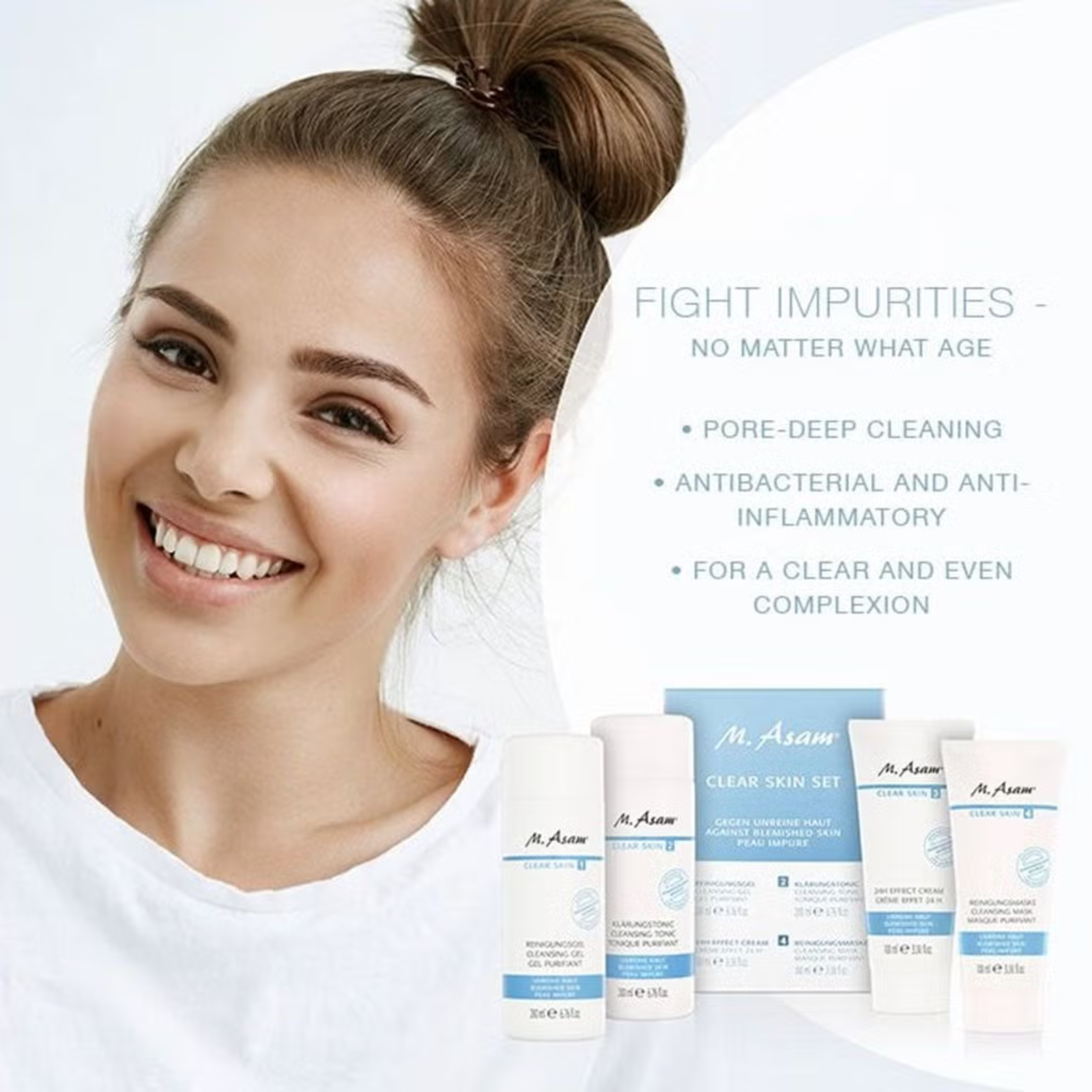 مجموعة كلير سكين لعلاج البشرة المعرضة للحبوب من إم إسـام – 4قطع