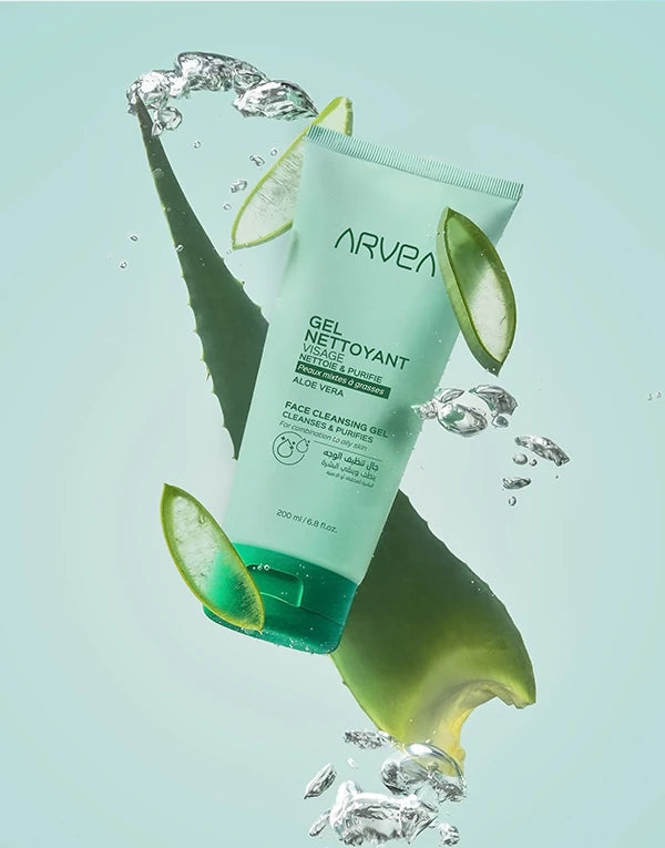 جل تنظيف الوجه بالألوفيرا للبشرة المختلطة إلى الدهنية من أرفيا – 200 مل