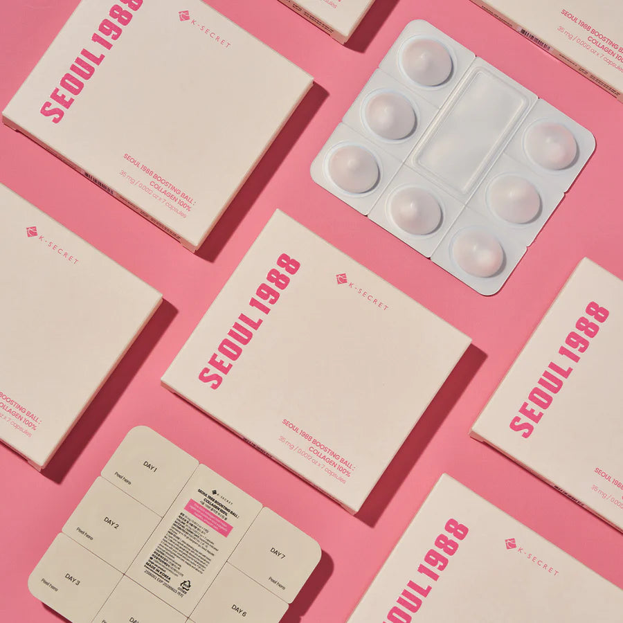 Seoul 1988 K Secret Skincare Enhanced Collagen Balls – 7 Capsules x 35mg