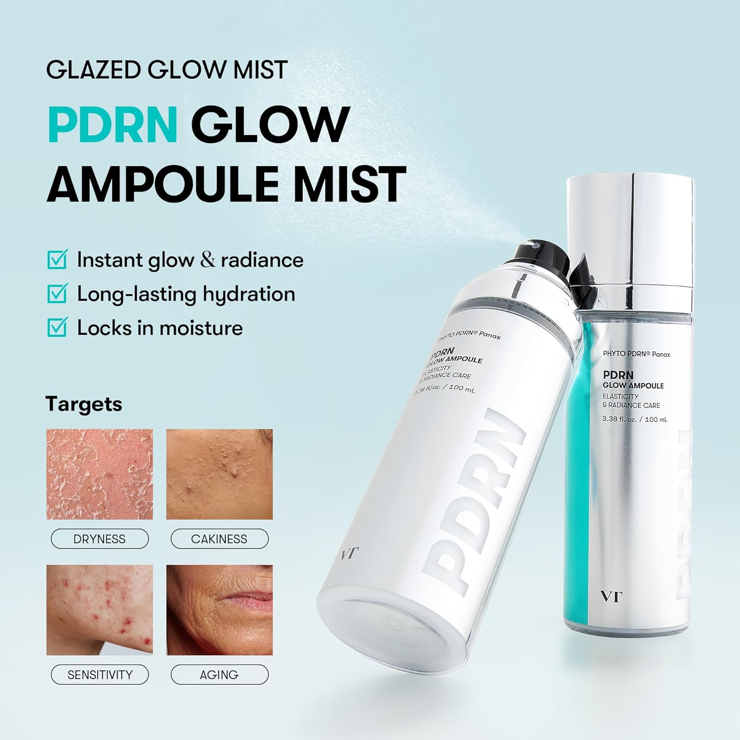 VT PDRN Glow Ampoule for Skin Elasticity and Radiance - 100ml