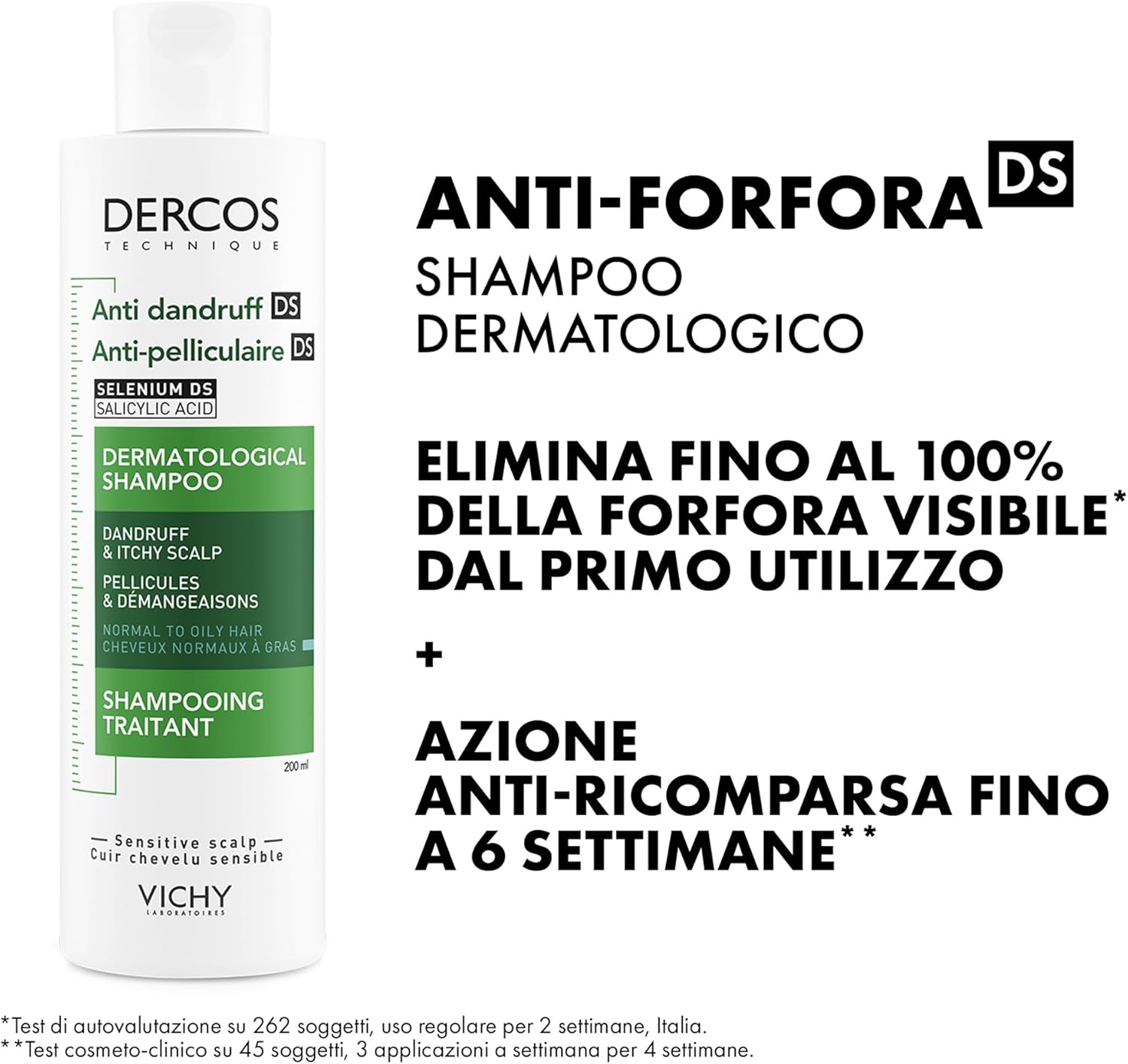 شامبو ديركوس المضاد للقشرة للشعر العادي إلى الدهني تنقية فعالة لفروة الرأس فيشي (200مل)