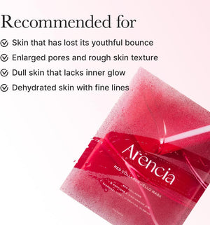 مكونات ماسك أرينسيا الكولاجين الأحمر والببتيدات والنياسيناميد