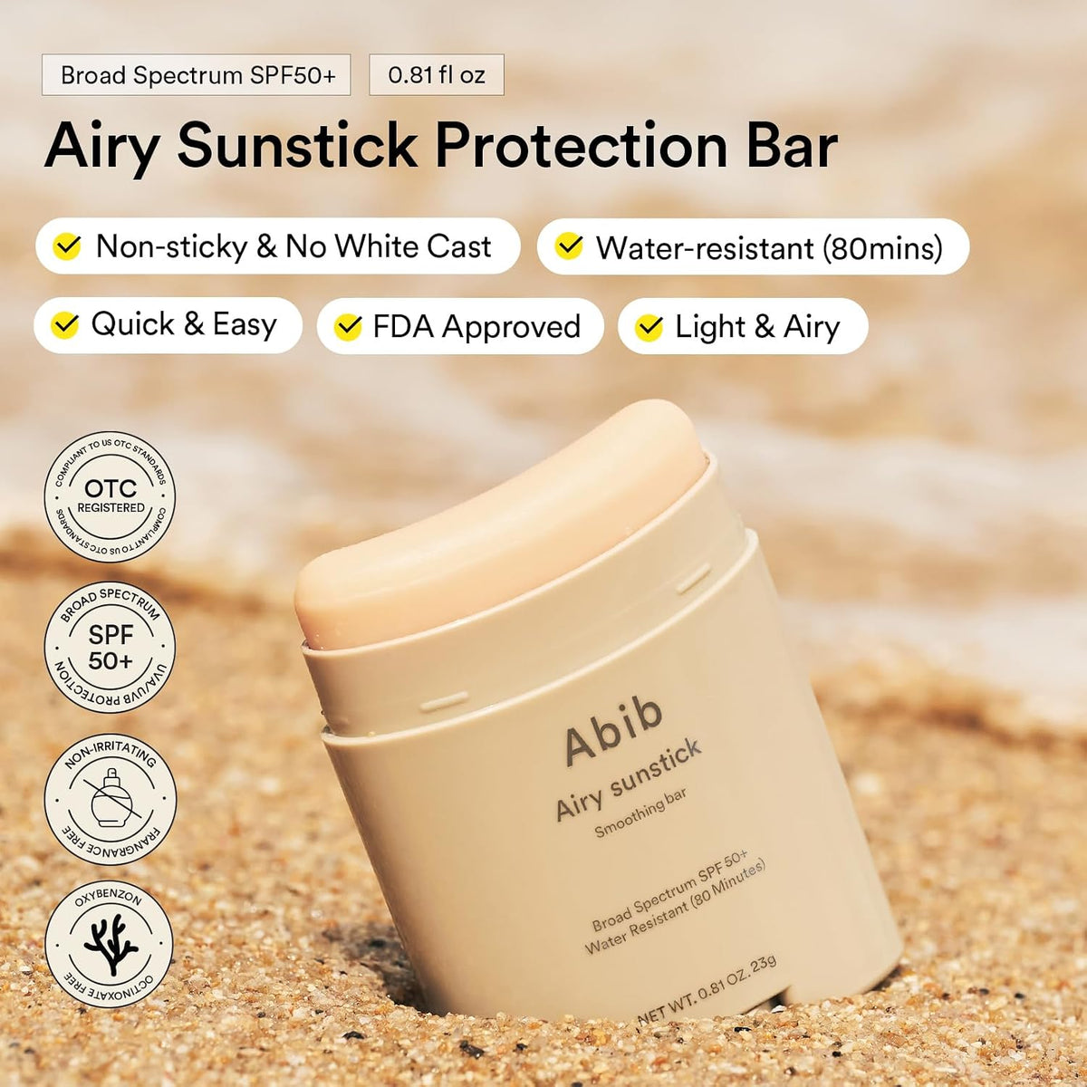 ستيك واقي شمس خفيف لتنعيم البشرة SPF50+ PA++++ من أبيب – 23جم