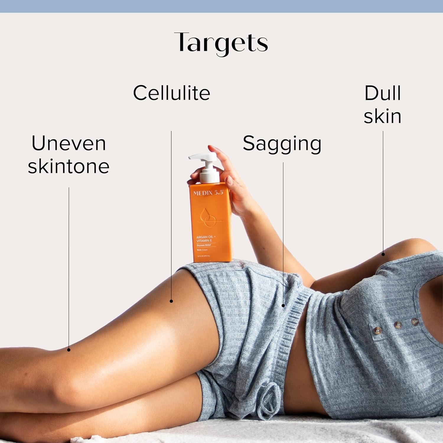 كريم الجسم ميديكس 5.5 بزيت الأرجان وفيتامين E لعلاج الجفاف – 444مل