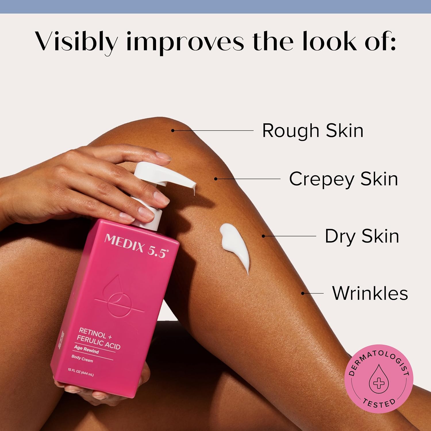 كريم الجسم ميديكس 5.5 لإعادة شباب البشرة بالريتينول وحمض الفيروليك – 444مل