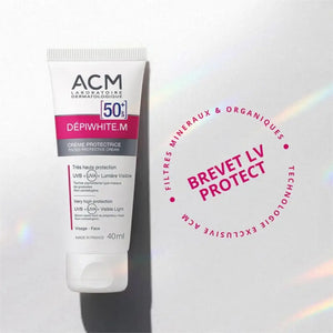 عبوة كريم الحماية من الشمس ACM Dépiwhite M SPF50+ من الأمام