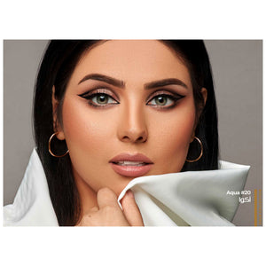عدسات ذهب أكوا بلون أخضر مائي – شكل العدسة على العين