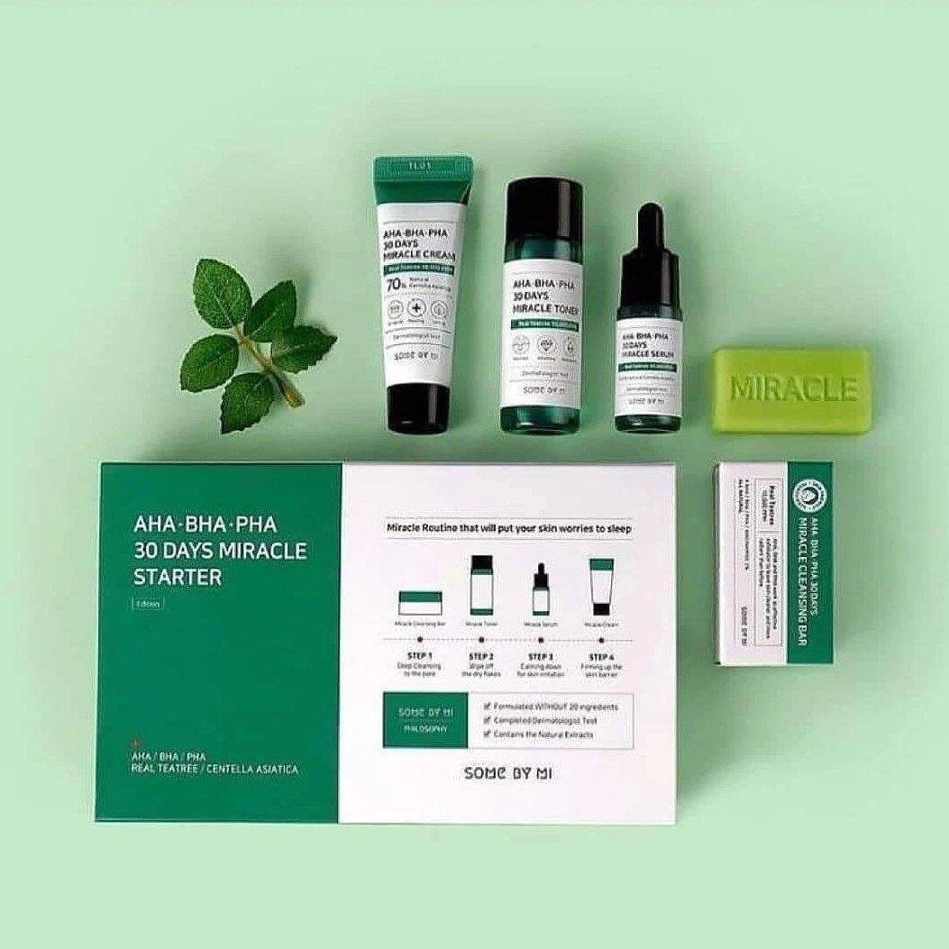 مجموعة المعجزة الكورية بالشاي الاخضر - 4قطع