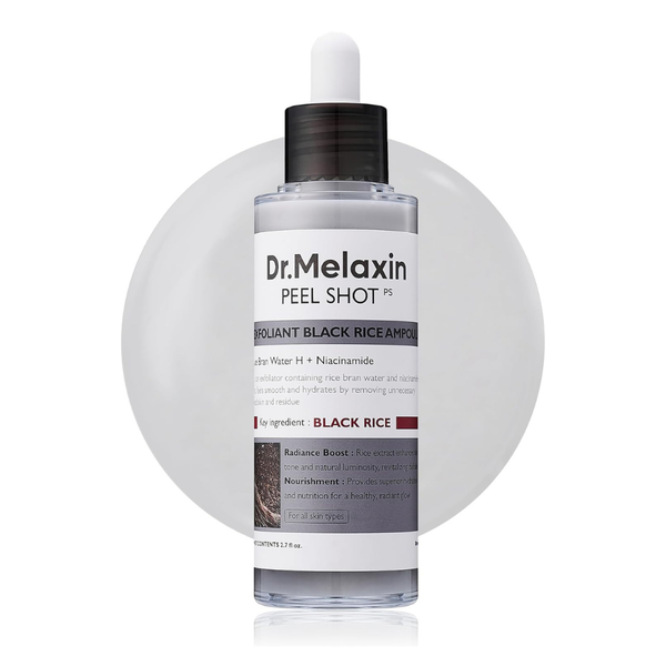 Dr. Melaxin Peeling Ampoule for Skin Smoothing and Blackhead Treatment with Black Rice Extract – 80 ml