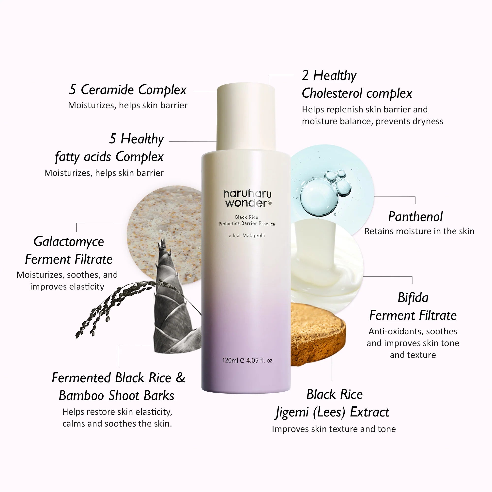 إيسنس  الأرز الأسود بخلاصة البروبيوتيك لدعم حاجز البشرة من هارو هارو وندر – 120 مل