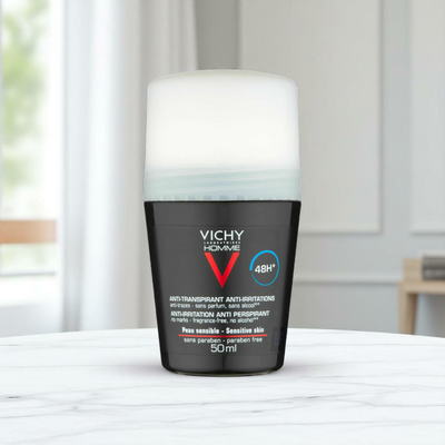 مزيل التعرق رول اون من فيشي للرجال حماية تدوم 48 ساعة – 50 مل