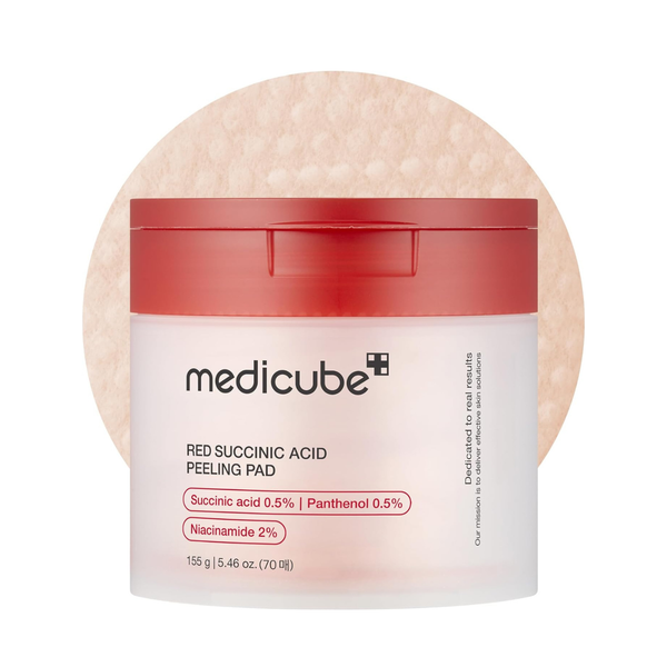 Medicube Red Succinic Acid Exfoliating Pads for Skin Purification and Exfoliation – 70 Pads