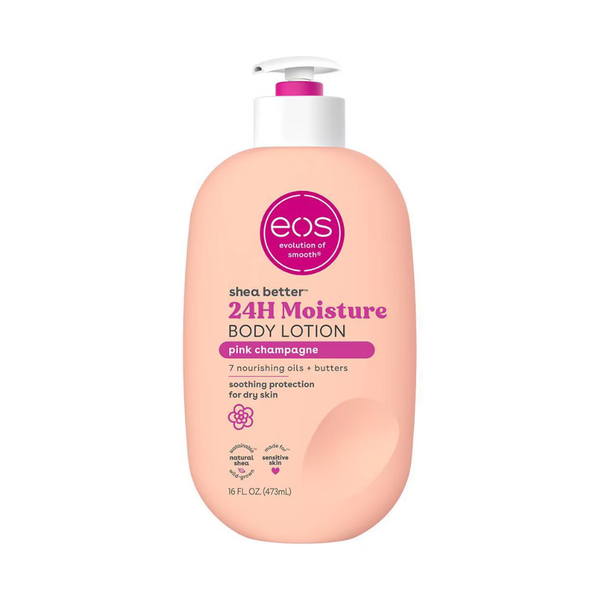 لوشن الجسم شيا بيتر من إي أو إس ترطيب 24 ساعة بنكهة بينك شامبين – 473 مل