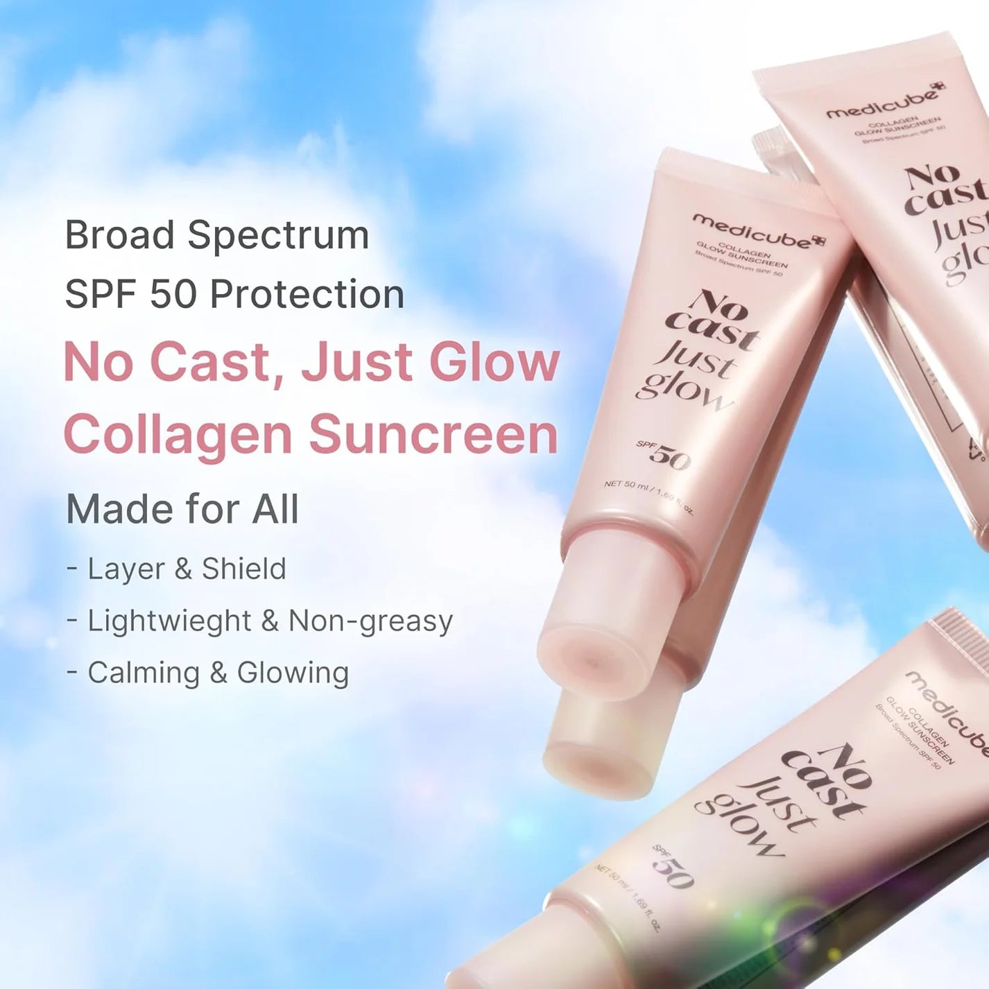 واقي الشمس كولاجين جلو بعامل حماية SPF 50+ من ميديكيوب – 50مل