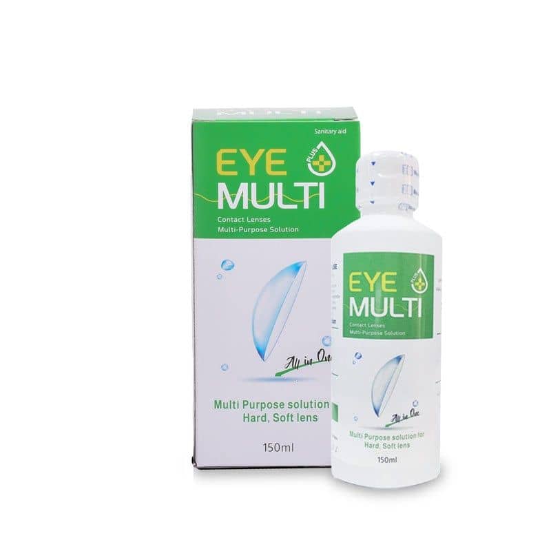 محلول  لتنظيف وحفظ العدسات اللاصقة من إي مولتي – 150 مل