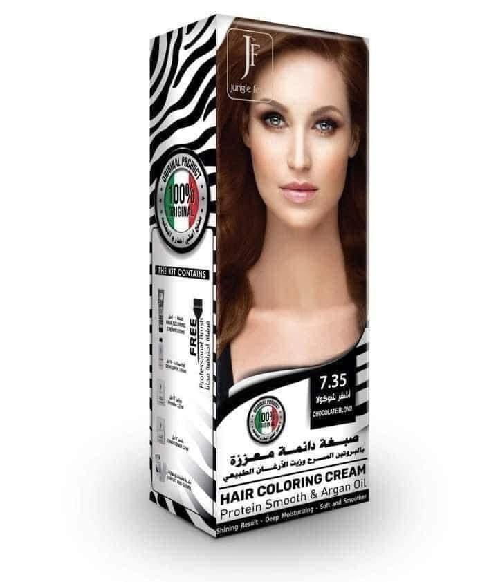 صبغة شعر دائمة معززة بزيت الارغان اشقر شوكولا 7.35 من جنغل فيفر