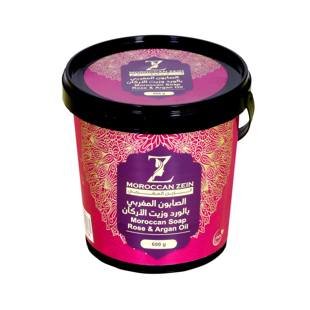 الصابون المغربي بالورد وزيت الأركان من الزين المغربي – 600 جم