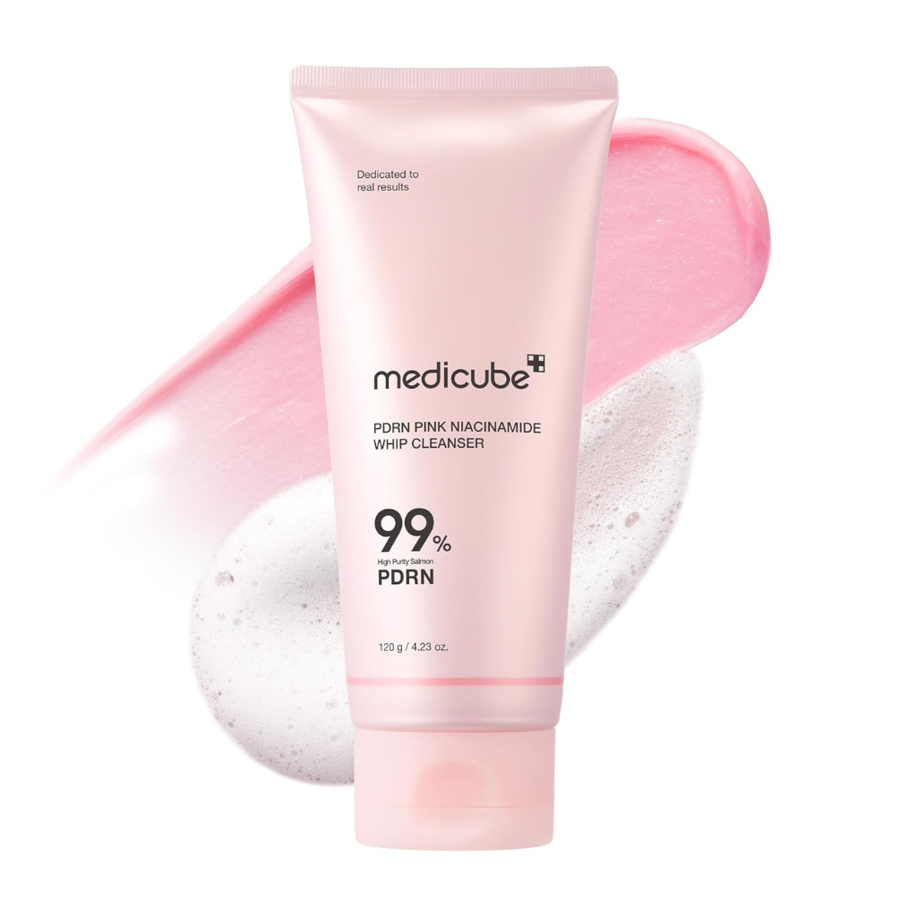 Medicube Pink Foaming Cleanser with Niacinamide &amp; PDRN for Purifying &amp; Brightening Skin – 120g