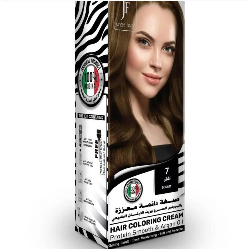 صبغة شعر دائمة معززة بزيت الارغان اشقر 7 من جنغل فيفر