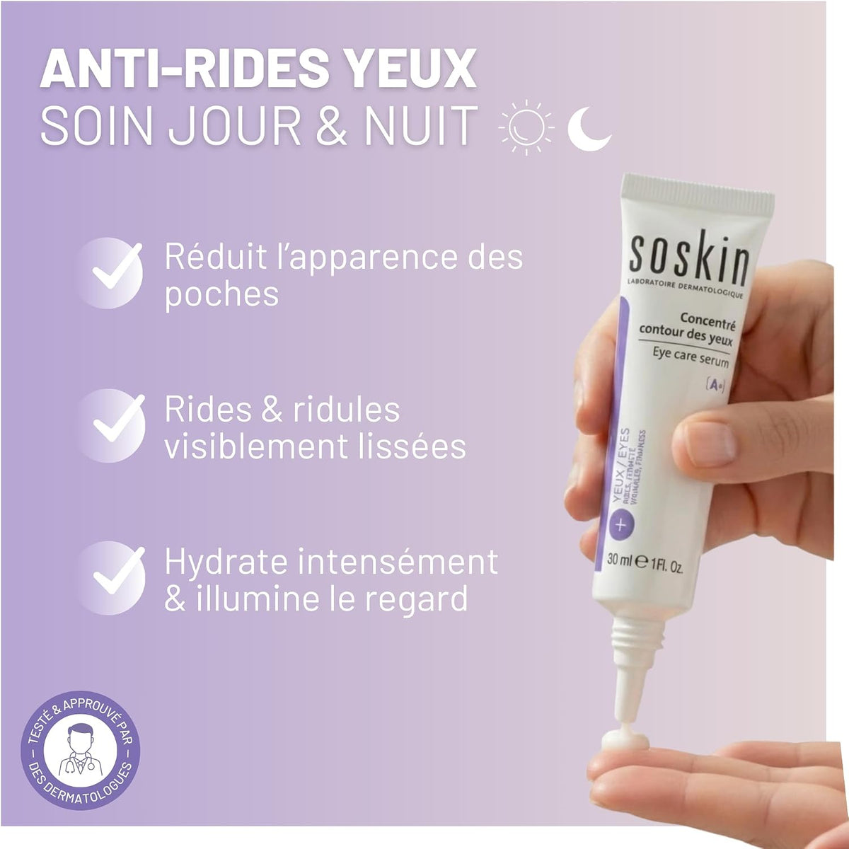 Soskin Eye Serum for Reducing Dark Circles, Puffiness, and Wrinkles – 30ml
