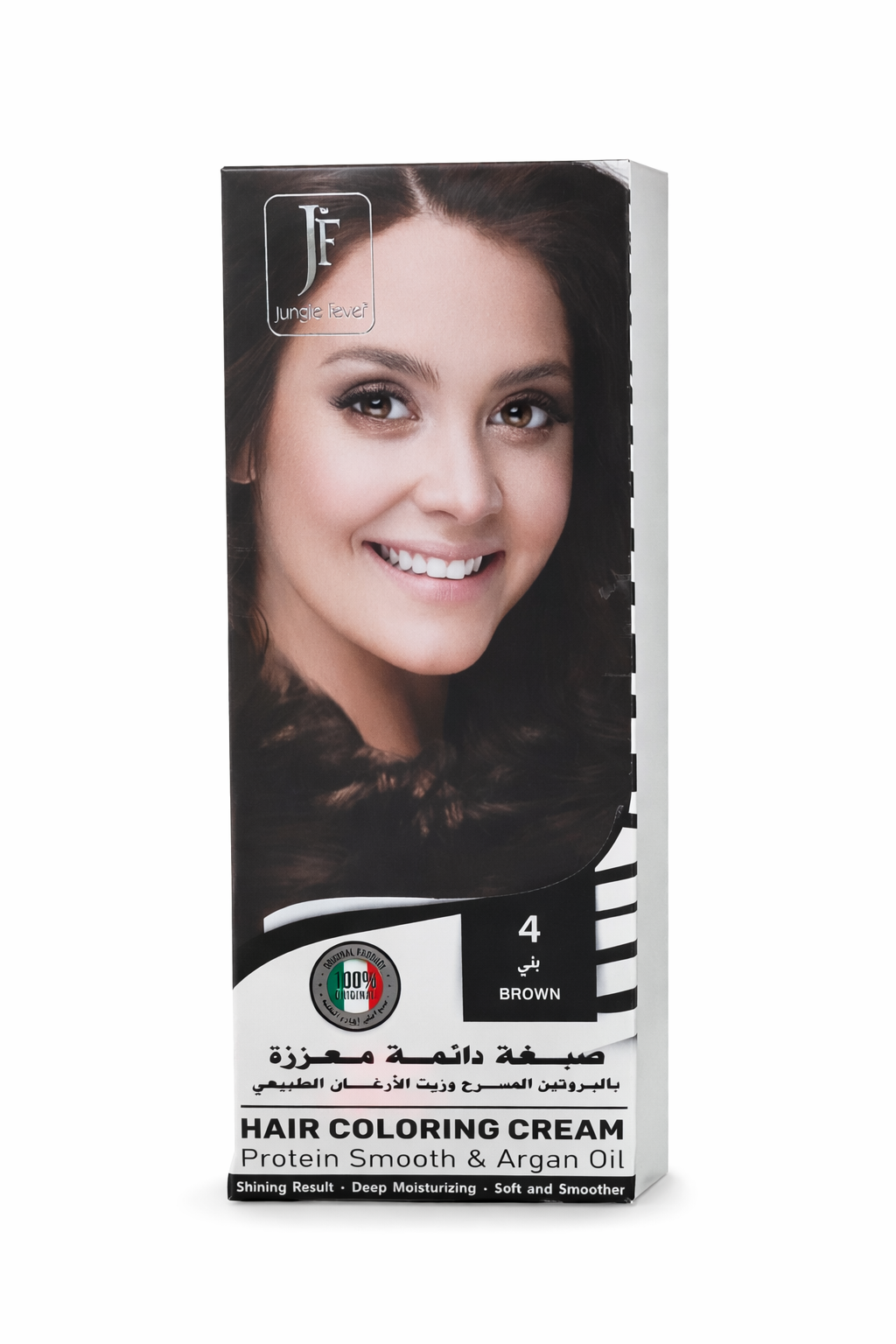 صبغة شعر دائمة معززة بزيت الارغان بني  4 من جنغل فيفر