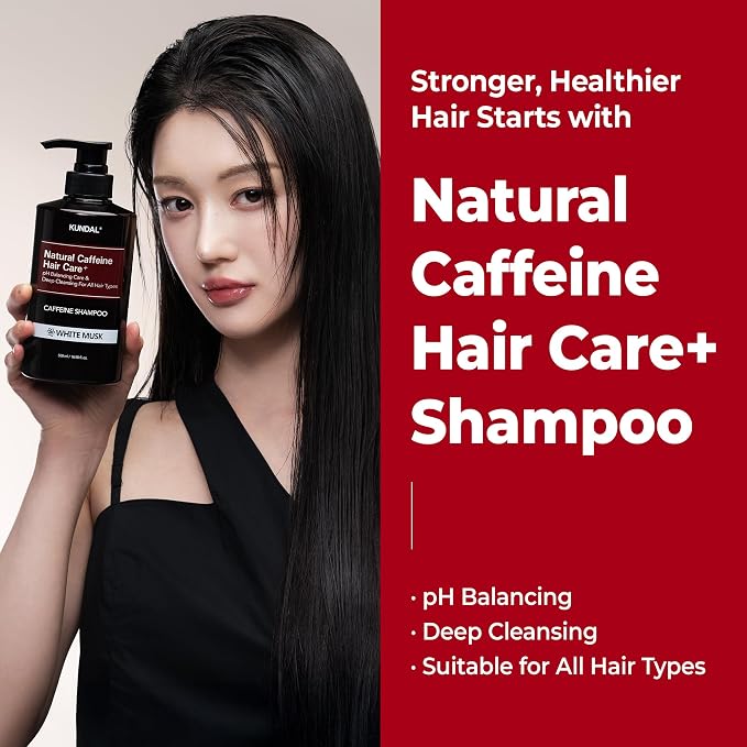 Kundal Caffeine Hair Strengthening and Anti-Hair Loss Shampoo - White Musk - 500ml