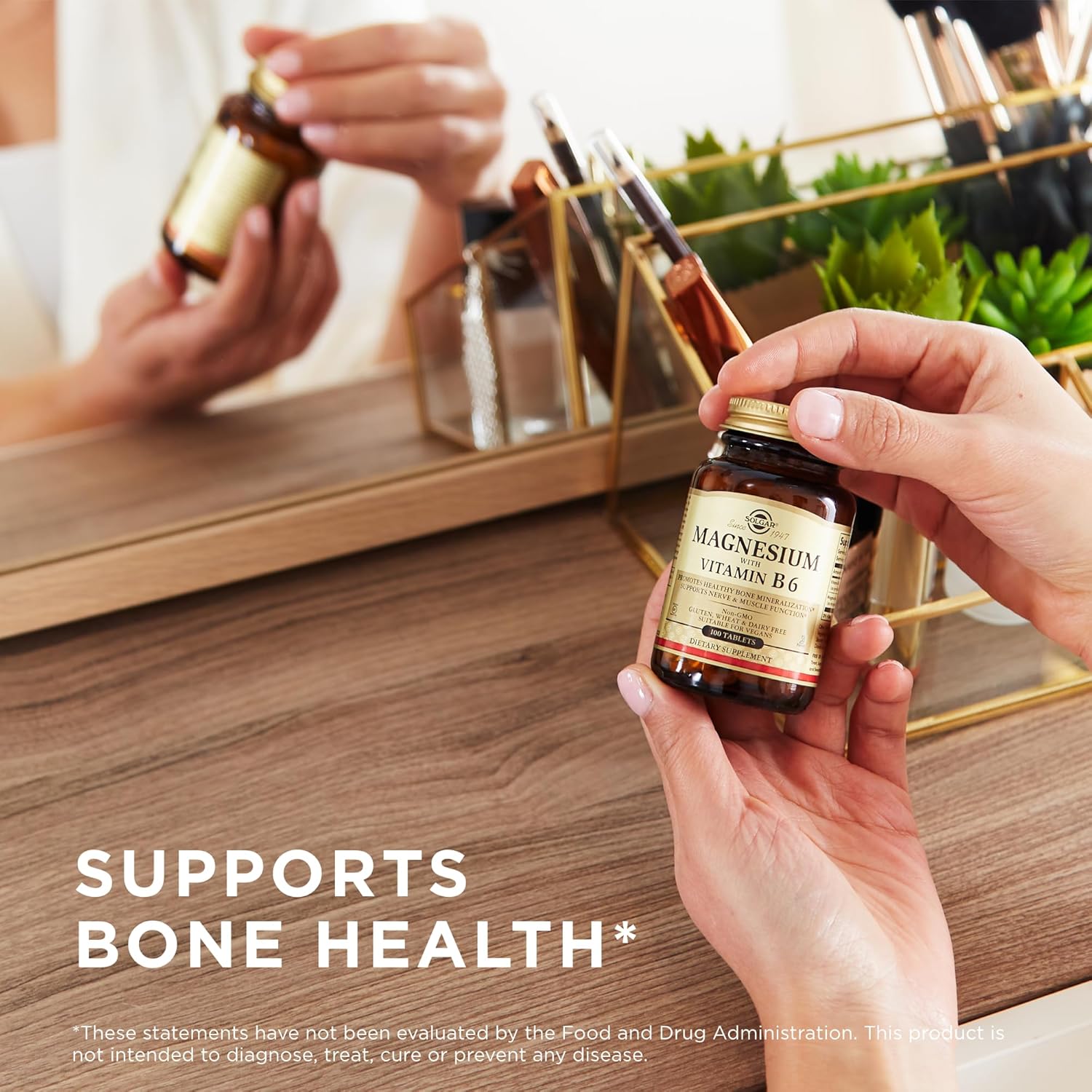 سولجار مكمل المغنيسيوم مع فيتامين ل B6 لدعم صحة الجسم  – 100 حبة