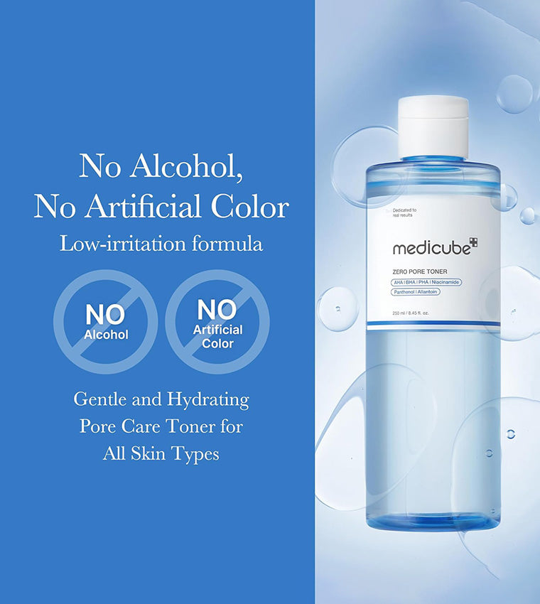 تونر ميديكيوب زيرو بور لتنقية المسام وترطيب البشرة – 250 مل