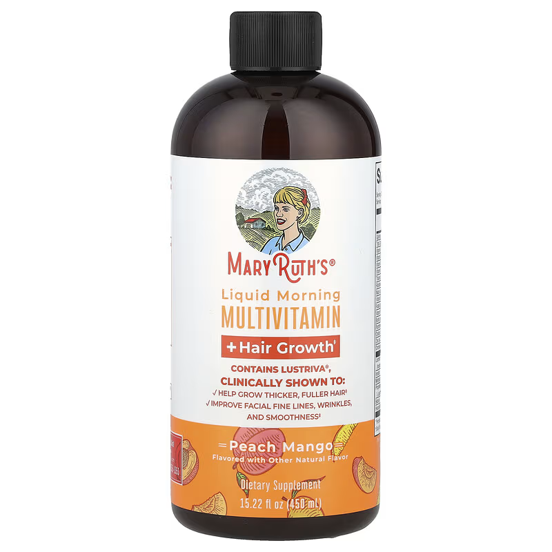 Marie Ruth Liquid Hair Growth and Skin Care Supplement, Peach &amp; Mango Flavor – 450ml