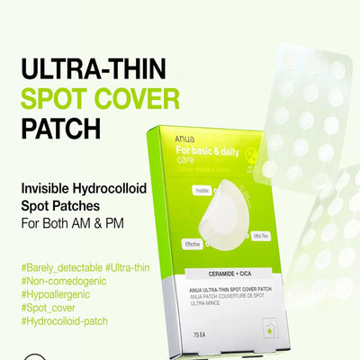 Anua Ultra Thin Patches with Ceramide + Cica for Covering and Soothing Pimples and Blemishes - 75 Pieces