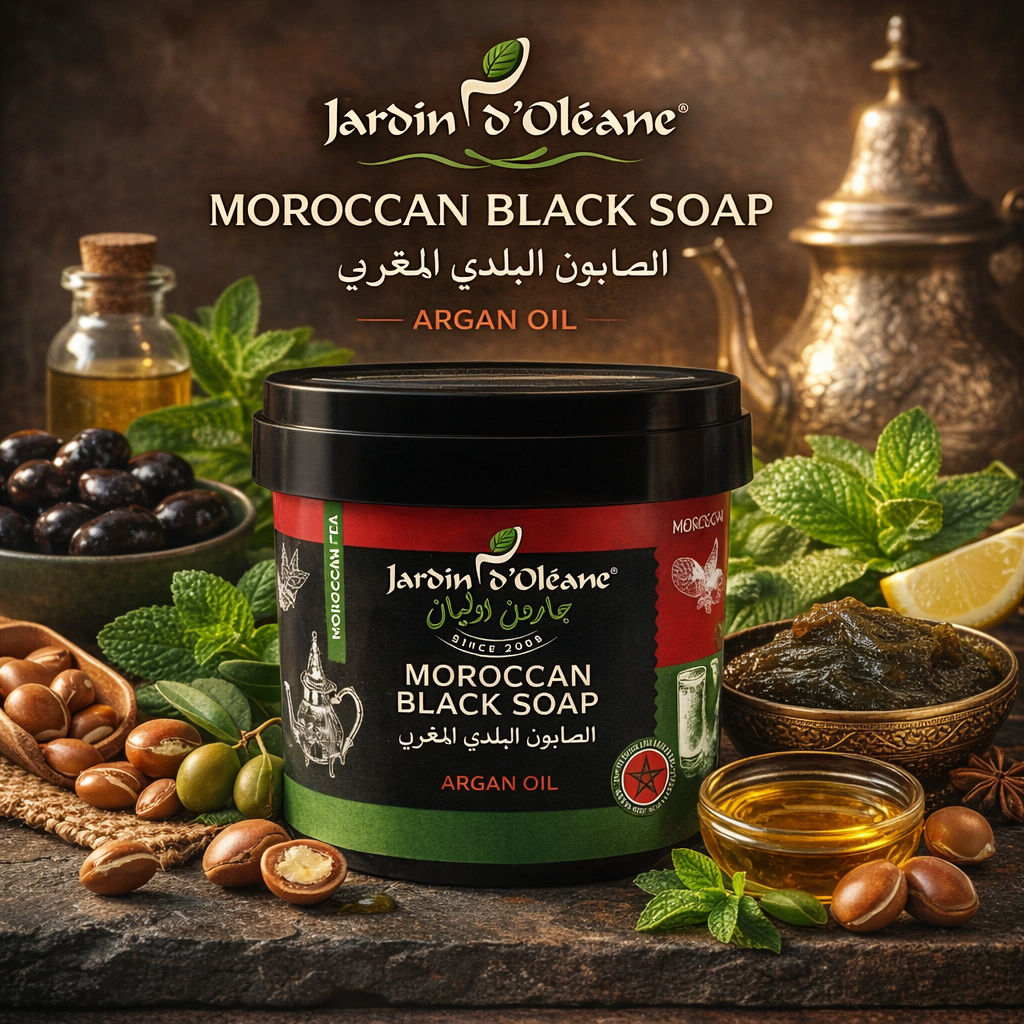 الصابون البلدي المغربي بـ الشاي المغربي من جاردن اوليان - 500جم
