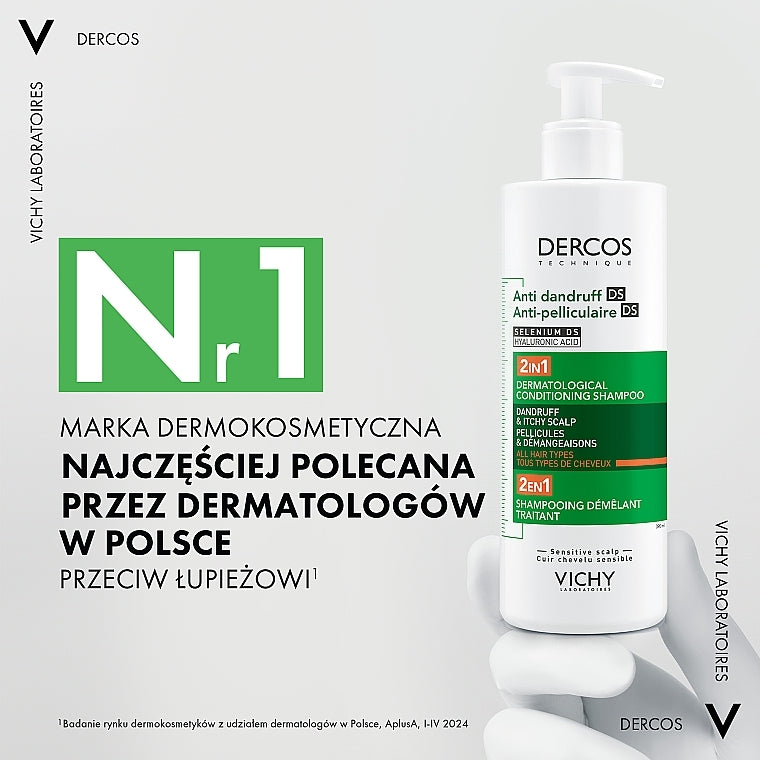 Vichy Dercos Anti-Dandruff DS 2-in-1 Shampoo and Conditioner - 390ml