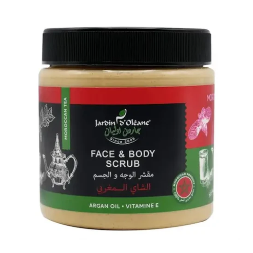مقشر للوجه والجسم  بالشاي المغربي من جاردن اوليان - 500 جم