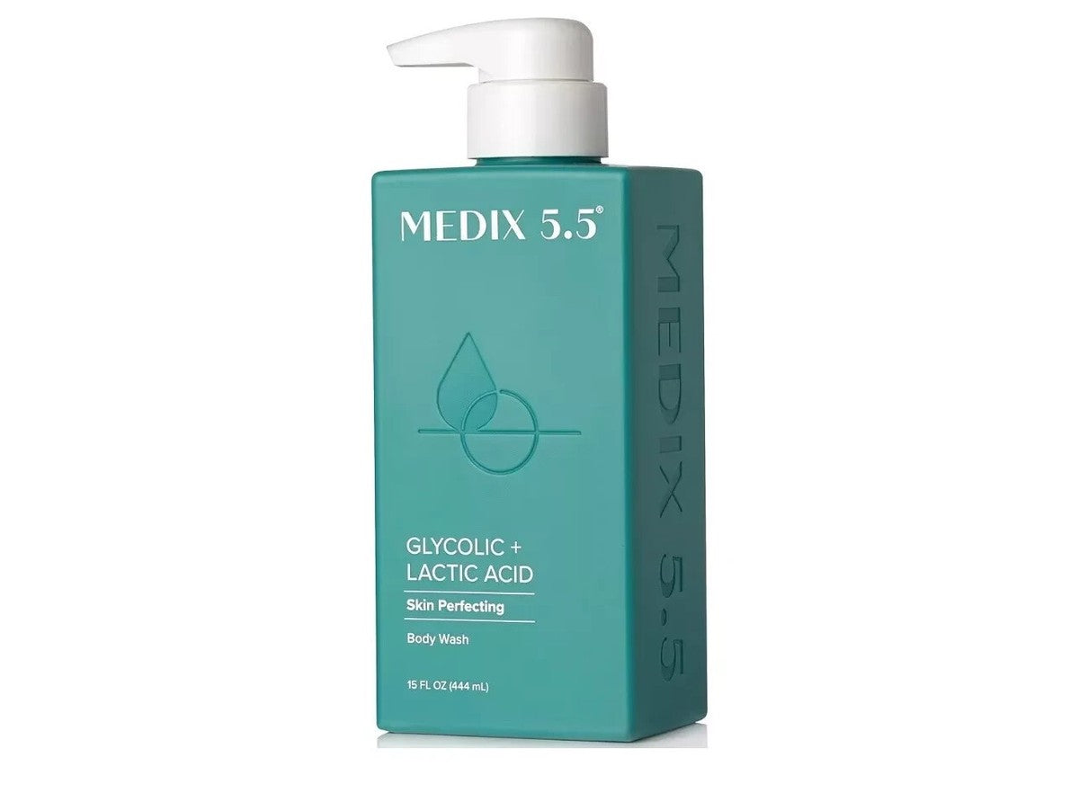 جل غسول الجسم المقشر من ميديكس 5.5 بحمض الجليكوليك وحمض اللاكتيك – 444مل