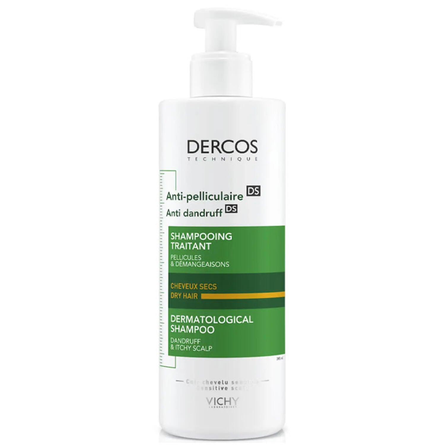 Vichy Dercos Anti-Dandruff DS Shampoo for Dry Hair - 390ml
